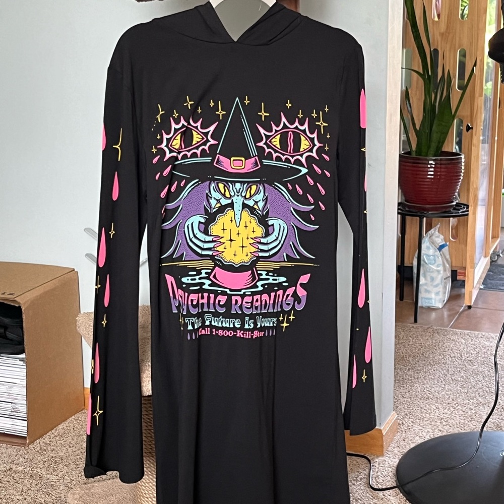 KILLSTAR SZ.L NWOT Crystal Glazer Hooded Dress